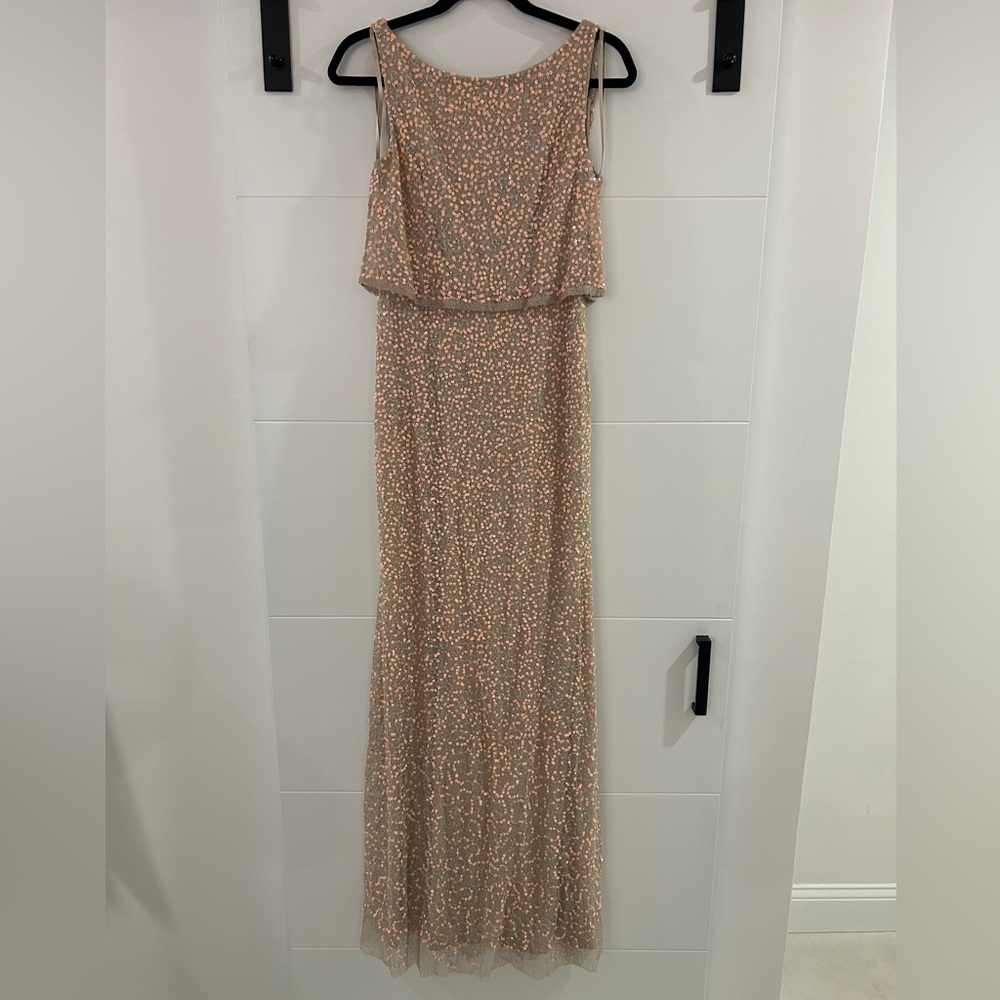 Adrianna Papell Sleeveless Sequence Evening Gown Size 4